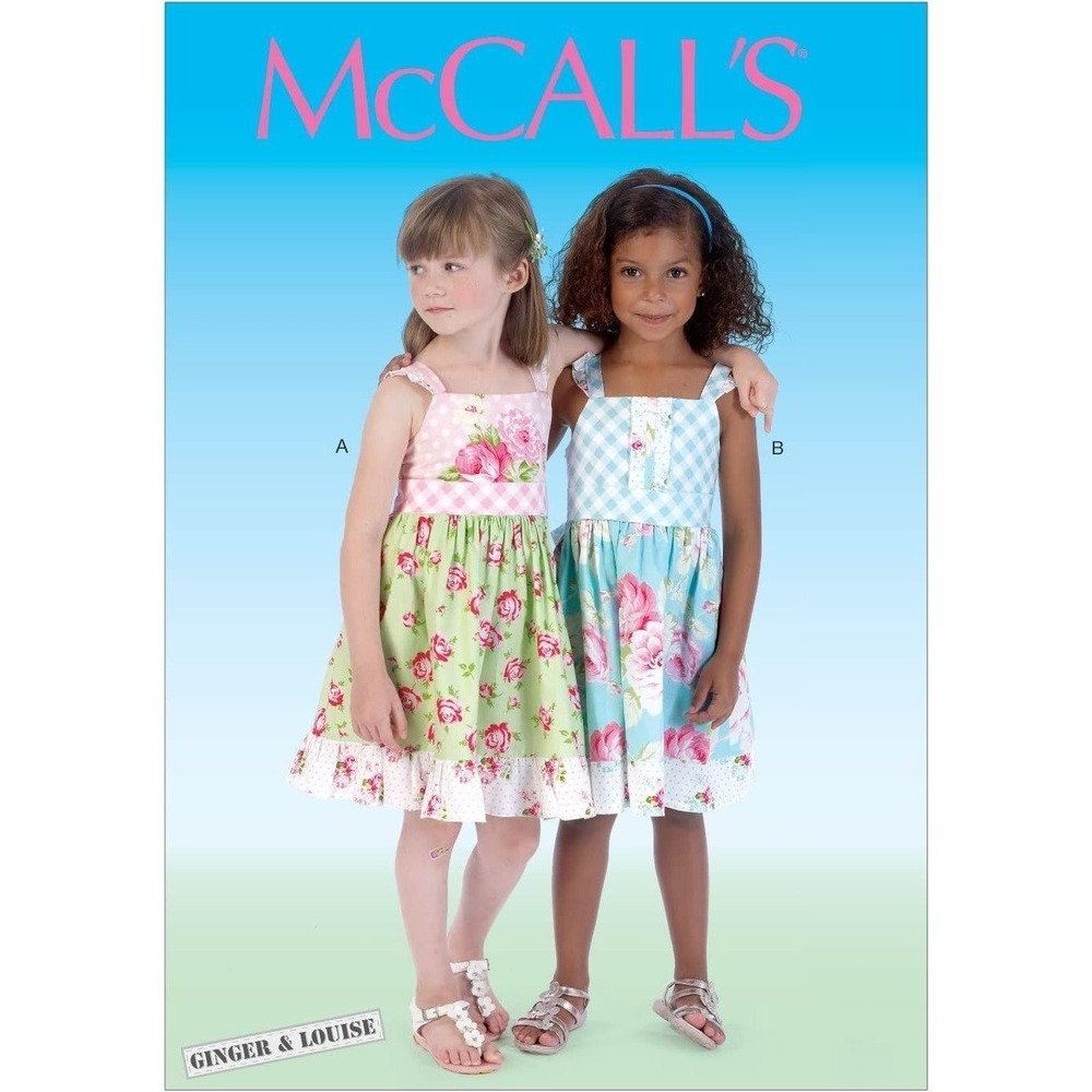 McCall's Sewing Pattern‎ 7076 Girls Dresses and Belt Size 2-5